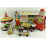 ASSORTED COLLECTABLE TOYS & TIN PLATE comprising Cragstan's 'Talking Robot' No 2525-1 partially