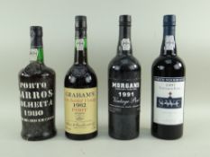 FOUR BOTTLES OF VINTAGE PORT comprising Porto Barros Colheita 1980, Graham's LBV 1982 port, Smith