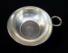 MODERN SILVER TASTE VIN, Birmingham 1963, ther base set with a George III cartwheel twopence, 10cm