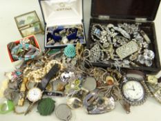 ASSORTED QUANTITY OF COSTUME & DRESS JEWELLERY comprising cufflinks, paste necklace, Celtic