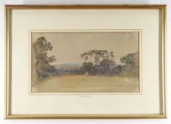 ATTRIBUTED TO PETER DE WINT watercolour - landscape with trees in the middle distance, bears name on