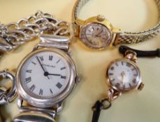 ASSORTED WRISTWATCHES comprising ladies 9ct gold Tissot watch, ladies Omega wristwatch and a