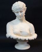 COPELAND PARIAN BUST AFTER THE ANTIQUE, c. 1863, 'Clytie, The Water Nymph' modelled by C Delpech for