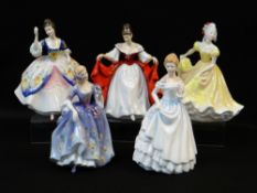 ASSORTED ROYAL DOULTON CHINA FIGURES, comprising HN3646 Claire, HN2839 Nicola, HN2379 Ninette,