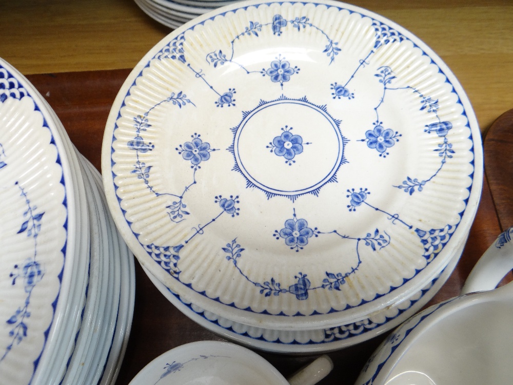 MATCHED PART SERVICE OF 'DENMARK' PATTERN BLUE & WHITE DINNERWARES, mainly by Furnivals Ltd., - Image 15 of 20