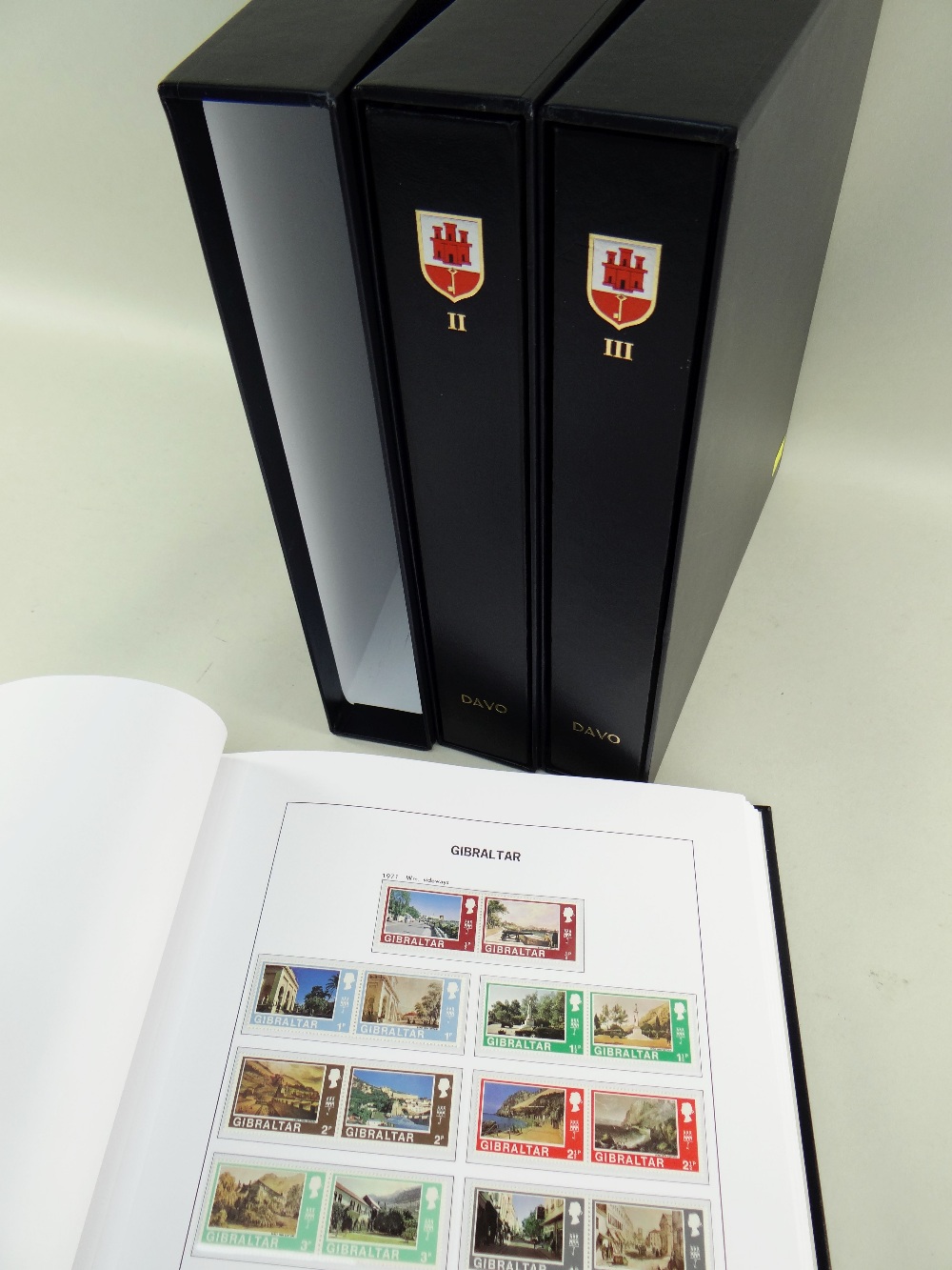STAMPS:Gibraltar 1886-2015 in three Davo albums, all unmounted used and mint/near mint, vols I & III
