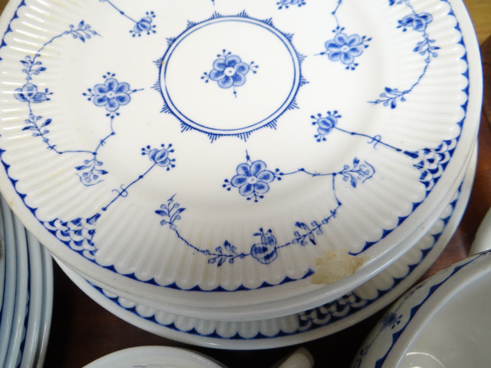 MATCHED PART SERVICE OF 'DENMARK' PATTERN BLUE & WHITE DINNERWARES, mainly by Furnivals Ltd., - Image 14 of 20