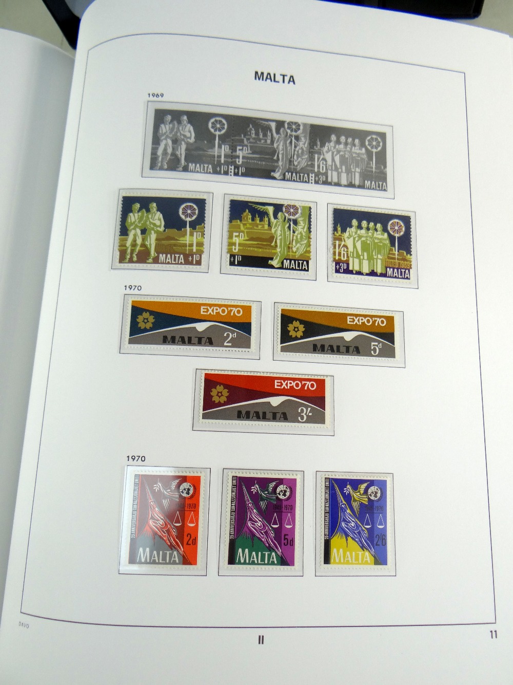 STAMPS: Malta 1863-2014 in four Davo albums, unmounted used and mint, vols I-III well-filled, vol IV - Image 4 of 7