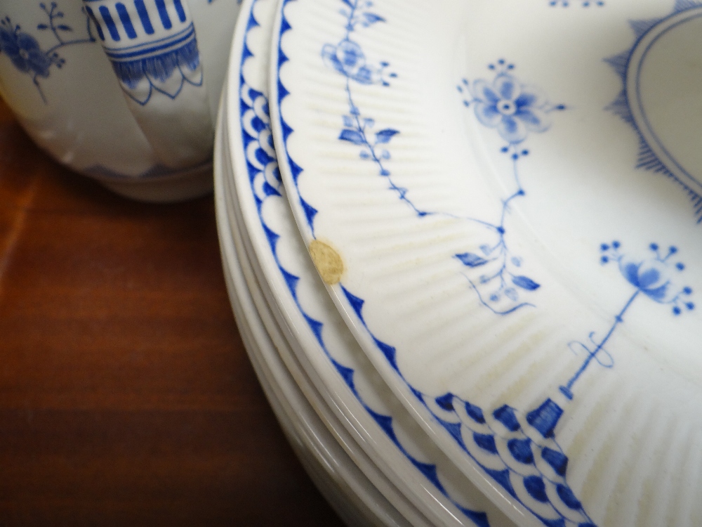 MATCHED PART SERVICE OF 'DENMARK' PATTERN BLUE & WHITE DINNERWARES, mainly by Furnivals Ltd., - Image 16 of 20