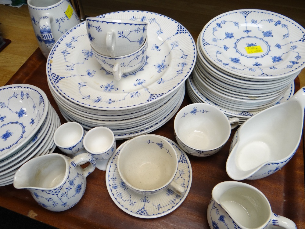 MATCHED PART SERVICE OF 'DENMARK' PATTERN BLUE & WHITE DINNERWARES, mainly by Furnivals Ltd., - Image 17 of 20