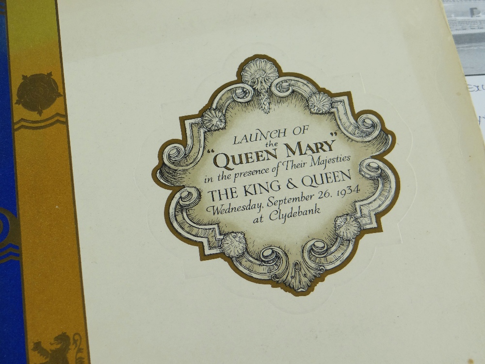 COLLECTION OF CUNARD and RMS QUEEN MARY MEMORABILIA, including rare 1934 Launch of The Queen Mary - Image 3 of 6