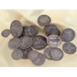 ASSORTED VICTORIAN COINS comprising crowns, two shillings, florins, half crowns, one shillings