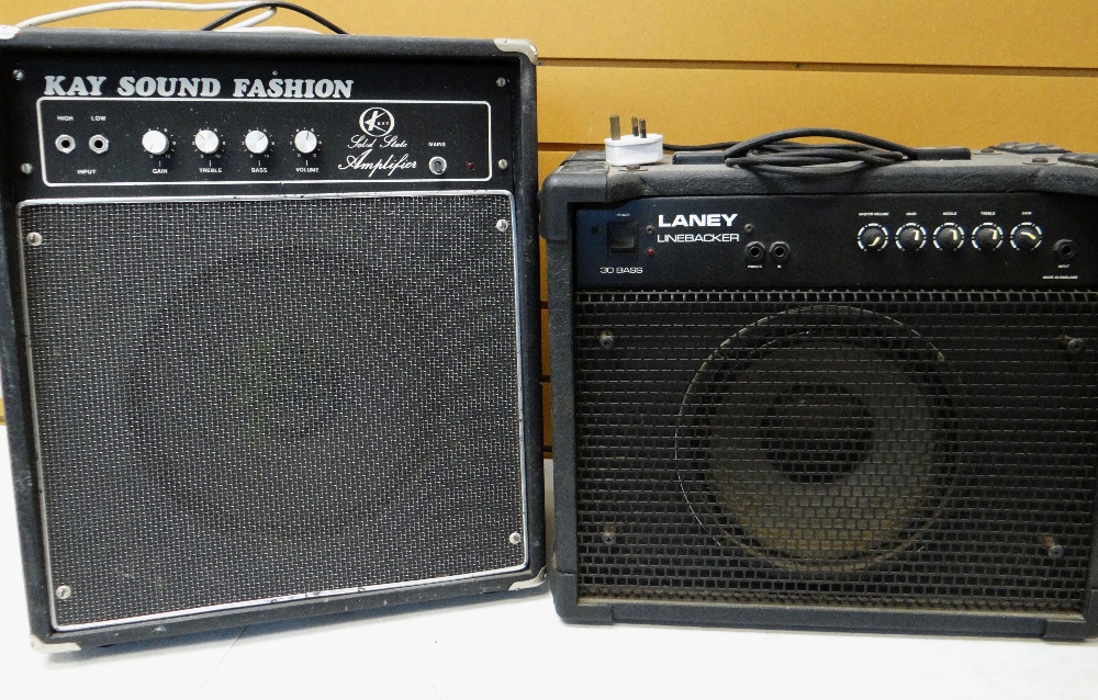 TWO GUITAR AMPLIFIERS, comprising Laney Linebacker 30 Bass amp and Kay Sound Fashion amp (2)