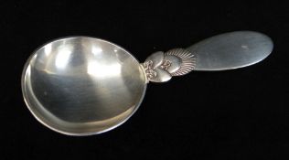 BBC BARGAIN HUNT LOT: GEORG JENSEN DANISH SILVER CADDY SPOON, c. 1933-1944, Cactus pattern