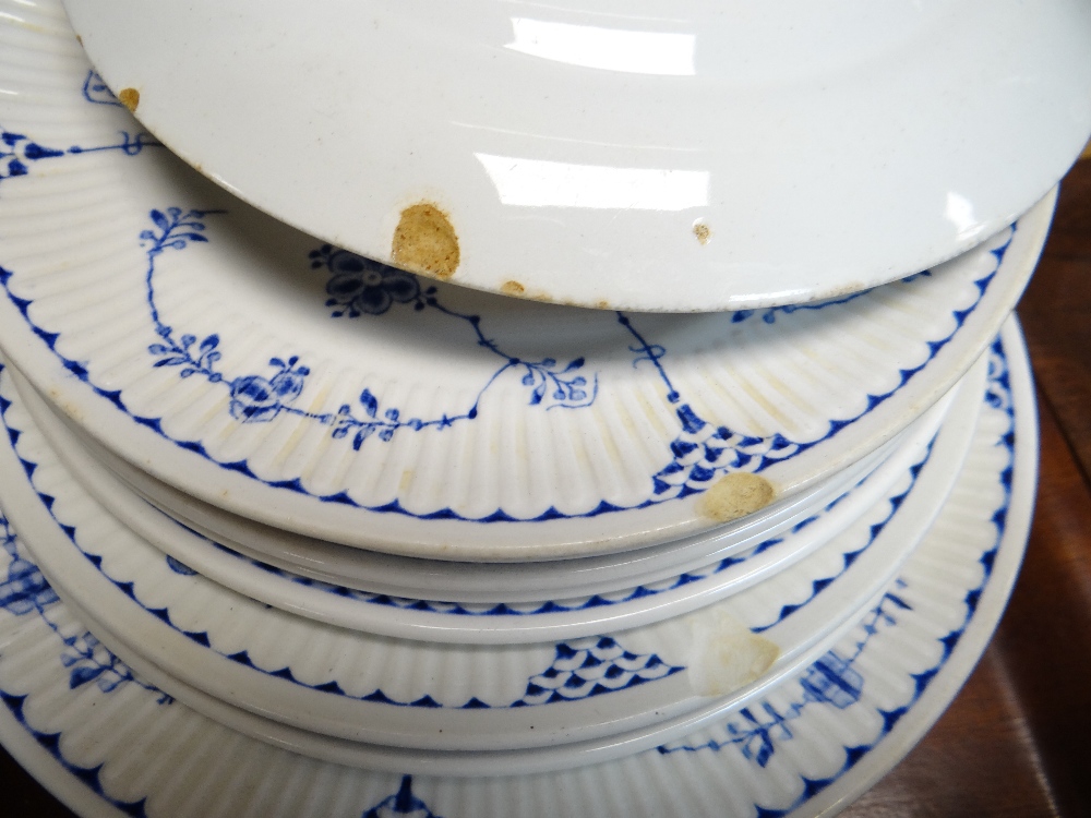 MATCHED PART SERVICE OF 'DENMARK' PATTERN BLUE & WHITE DINNERWARES, mainly by Furnivals Ltd., - Image 7 of 20