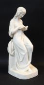 COPELAND PARIAN FIGURE of 'The Reading Girl' after P Macdowell RA for The Ceramic and Crystal Palace