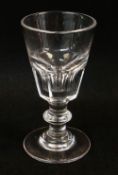 BBC BARGAIN HUNT LOT: 19TH CENTURY TOASTMASTER'S GLASS, slice cut deceptive bowl, angular knopped st