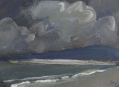 DAVID LLOYD GRIFFITH oil on panel - entitled verso 'Thunderstorm Pensarn Beach' and dated 2007,