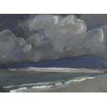 DAVID LLOYD GRIFFITH oil on panel - entitled verso 'Thunderstorm Pensarn Beach' and dated 2007,