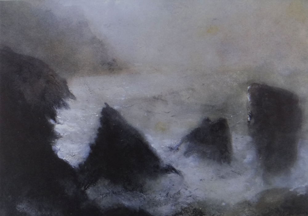 WILLIAM SELWYN limited edition (38/300) print - waves crashing onto rocky coastline, entitled