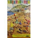 HARRY RILEY colour poster - British Rail (Western Region) advertisement for Aberystwyth 'Where
