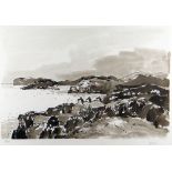 SIR KYFFIN WILLIAMS RA rarely seen limited edition (19/350) lithograph - Ynys Mon coastline with