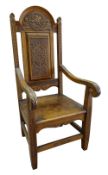 A 1918 EISTEDDFOD BARDIC CHAIR AWARDED TO REVEREND WILLIAM ALFA RICHARDS (1875-1931) in carved