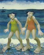 MURIEL DELAHAYE limited edition (93/275) colour print - 'Frozen Bathers', signed in pencil, 45 x
