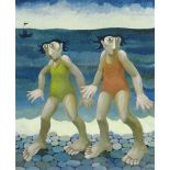 MURIEL DELAHAYE limited edition (93/275) colour print - 'Frozen Bathers', signed in pencil, 45 x