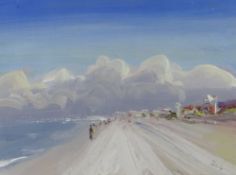 DAVID LLOYD GRIFFITH oil on card - entitled verso 'Pensarn Beach', signed with initials, 11 x 15.