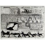 BEN PRITCHARD limited edition (6/24) etching with aquatint - title to margin 'At Last a Kiss',