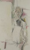 GORDON STUART mixed media on paper - three-quarter portrait of the artist Will Roberts, titled 'Will