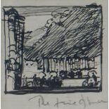 SIR FRANK BRANGWYN RA pen and ink drawing - Fire of London, unsigned, 6.5 x 6.5cms Provenance: