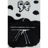 IWAN BALA ink on paper - entitled verso 'Haunted by Ancient Gods', signed and dated 1997, 20 x 14cms