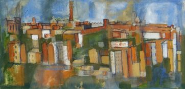 GWILYM PRICHARD gouache on paper - entitled verso 'San Gimignano, Tuscany' and dated 1963, signed,