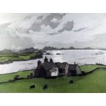 SIR KYFFIN WILLIAMS RA artist's proof colour print - Penrhyn Du farm, Aberffraw, signed fully in