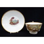 A SWANSEA PORCELAIN CUP & SAUCER of London shape, painted by George Beddow, the saucer with a