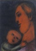 CHARLES BURTON pastel - entitled verso on Ffin-y-Parc Gallery label 'Mother and Child, 1958', signed