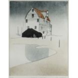 IOLA SPAFFORD limited edition (37/100) colour etching - title in pencil to margin 'Tide-Mill',