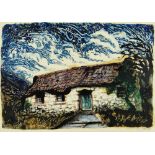 JOHN PETTS monoprint - Welsh cottage, signed in pencil and dated 1959, 29 x 41cms Provenance: