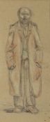 BRITISH / WELSH SCHOOL pencil with colour - entitled verso 'Old Man from Merthyr', unsigned, 26 x