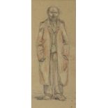 BRITISH / WELSH SCHOOL pencil with colour - entitled verso 'Old Man from Merthyr', unsigned, 26 x