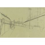 GEORGE CHAPMAN pencil on paper - Rhondda street, circa 1964, 27 x 40cms Provenance: private