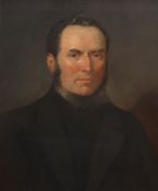 WILLIAM MORGAN WILLIAMS aka 'AP CALEDFRYN' oil on canvas - half-portrait of a bearded Victorian