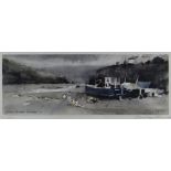 JOHN KNAPP-FISHER limited edition (145/500) print - entitled 'Moored Fishing Boats', signed, 16 x