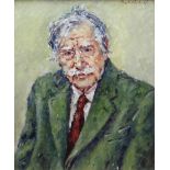 DAVID GRIFFITHS MBE oil on board - portrait of Sir Kyffin Williams, 60 x 50cms Provenance: private