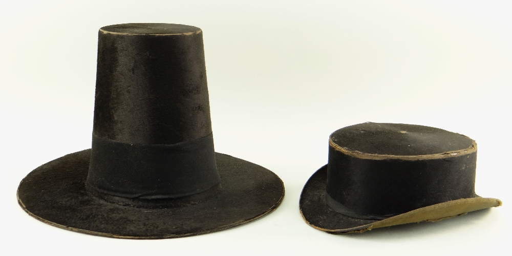 WELSH HIS & HER HATS the ladies in familiar traditional tall form with black fur,