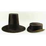WELSH HIS & HER HATS the ladies in familiar traditional tall form with black fur,