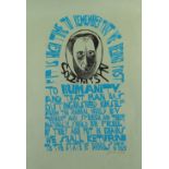 PAUL PETER PIECH two colour linocut poster - Alexander Solzhenitsyn 'It's High Time to Remember That