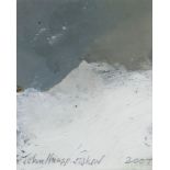 JOHN KNAPP-FISHER miniature oil on card - entitled verso 'Snow' with message, signed and dated 2007,